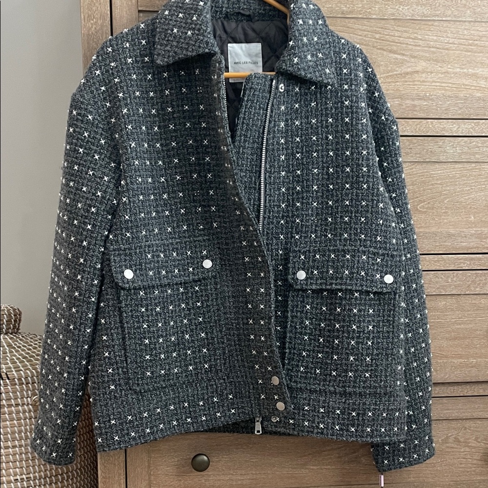 Avec les filled pearl embellished jacket